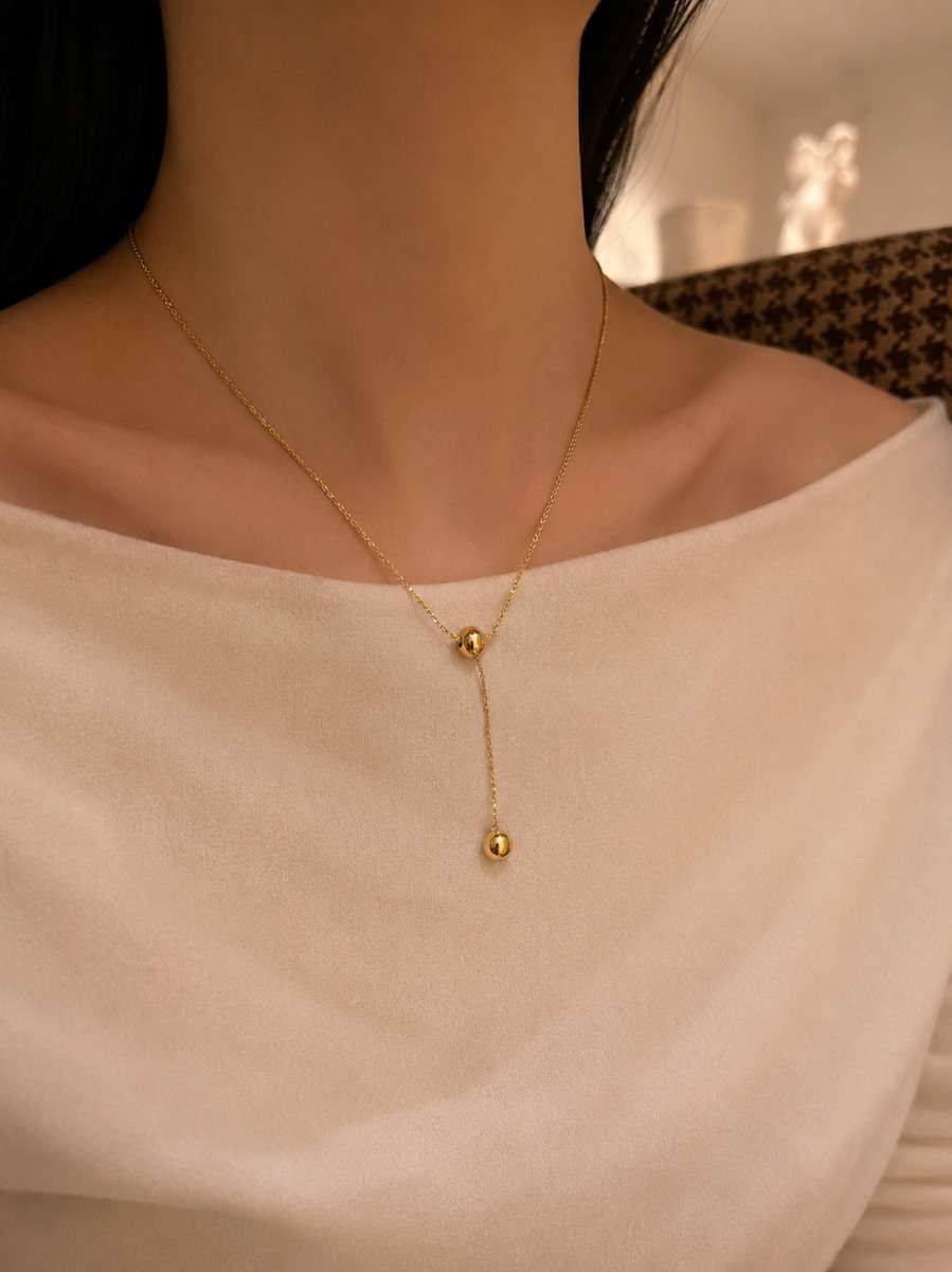 Lariat Ball Necklace