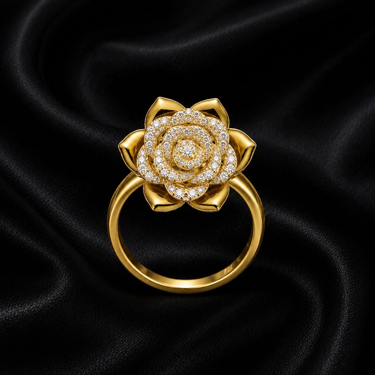 Crystal Rose Ring (Gold)