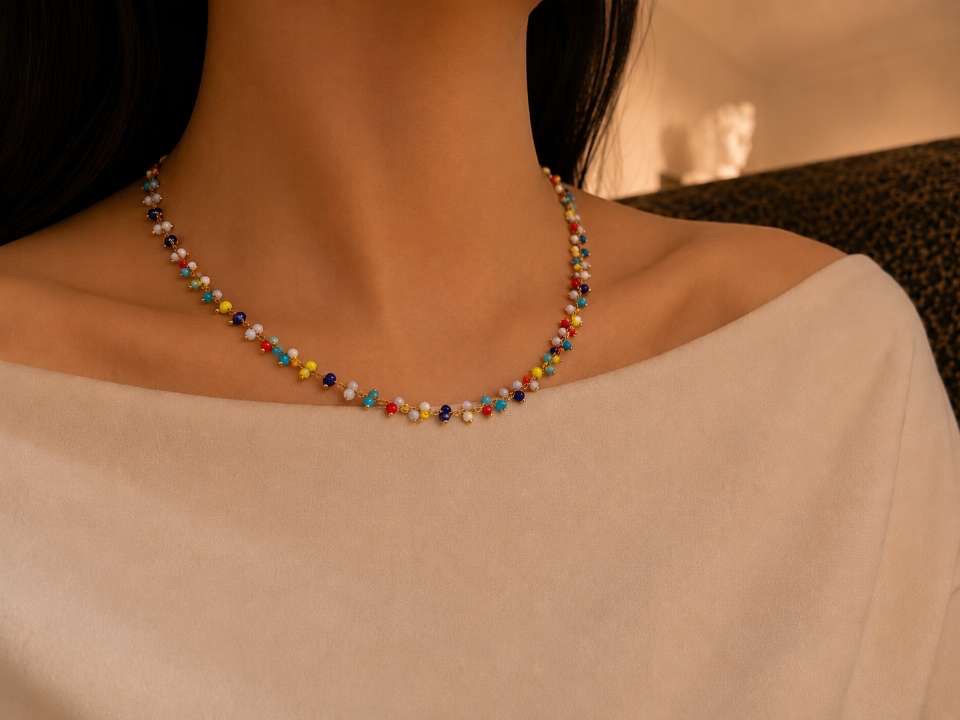 Rainbow Beaded Necklace