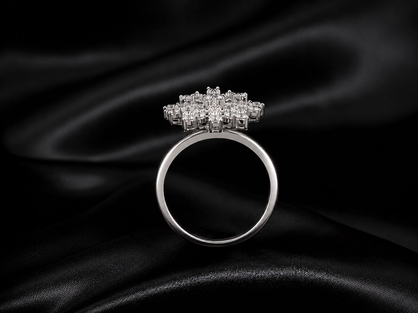 Snowflake Crystal Ring (Silver)