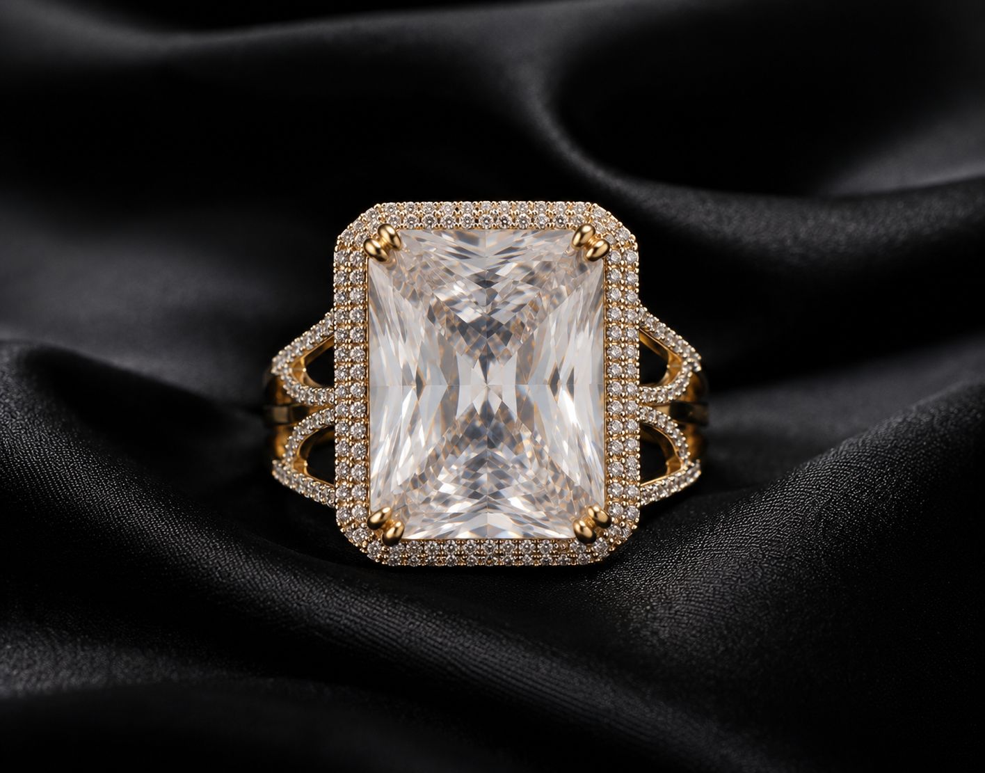 Radiant Solitaire Ring (Gold)
