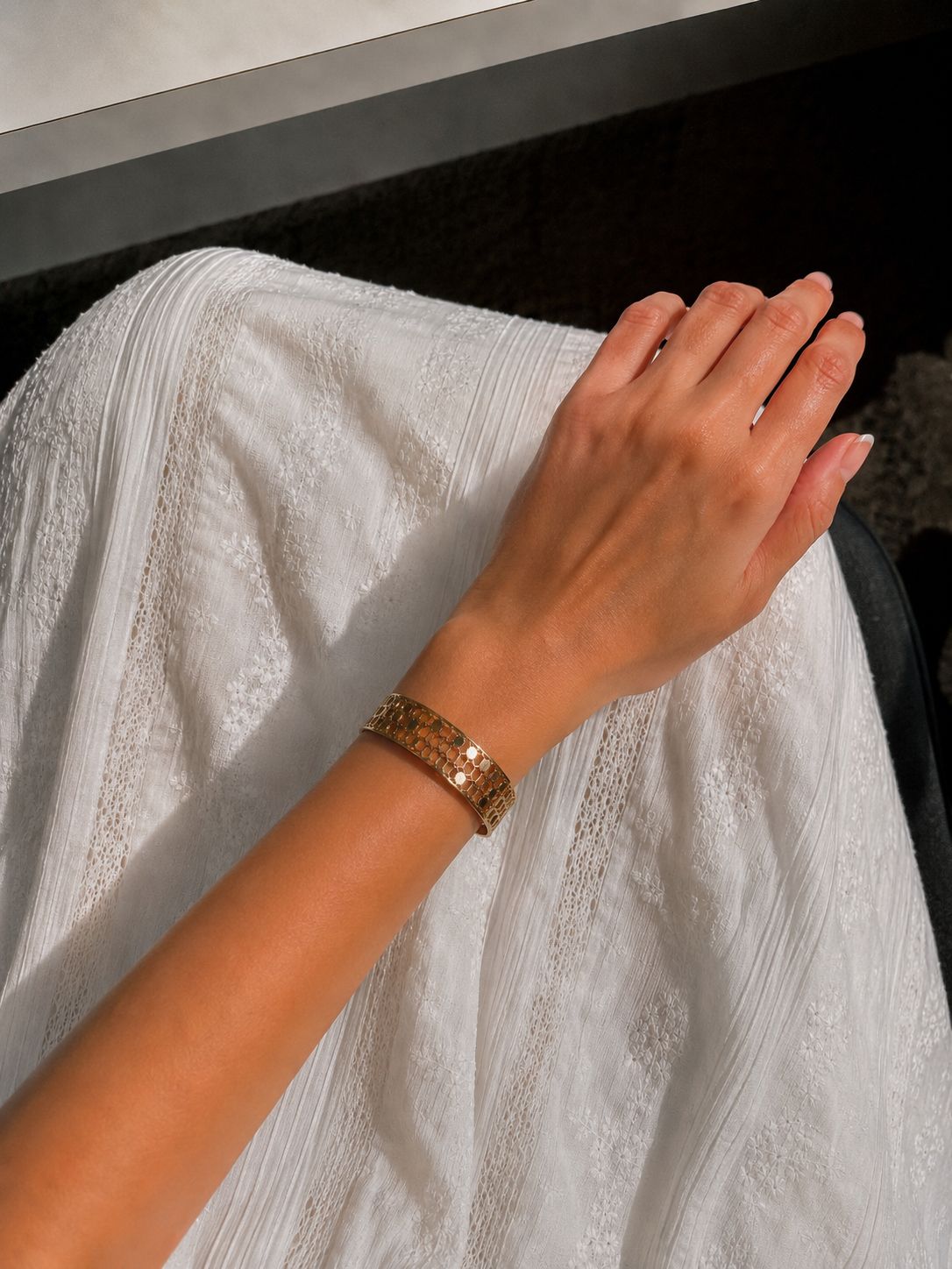 Honeycomb Cuff Chunky Bracelet
