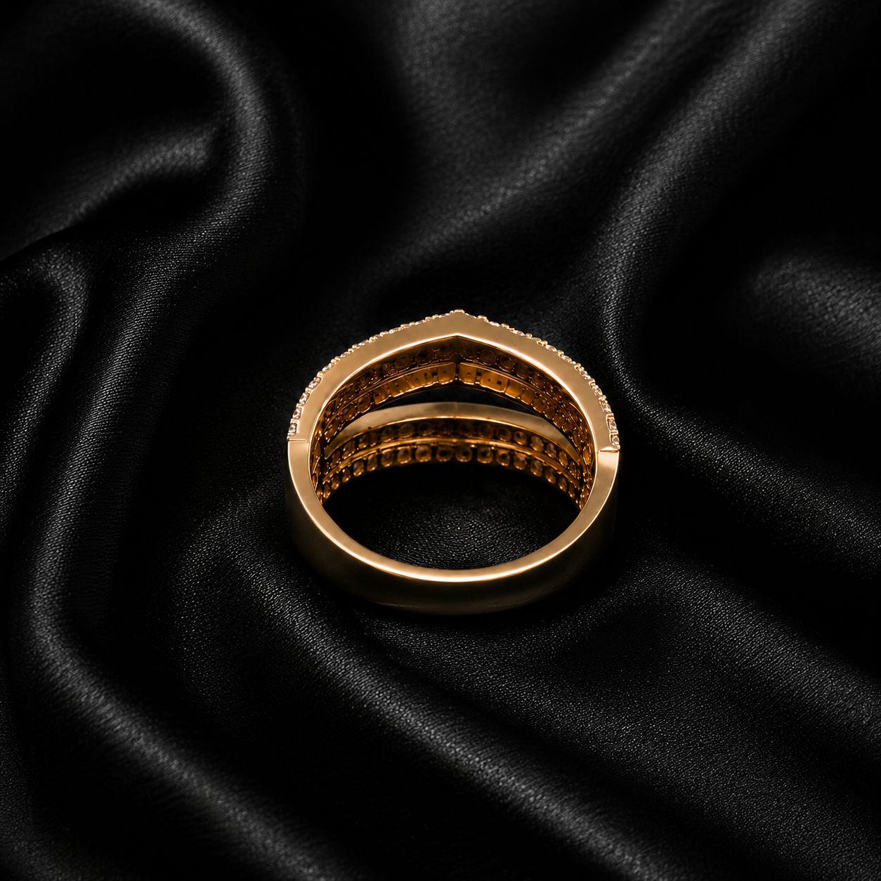 Tetra Row Gemstone Ring (Golden)