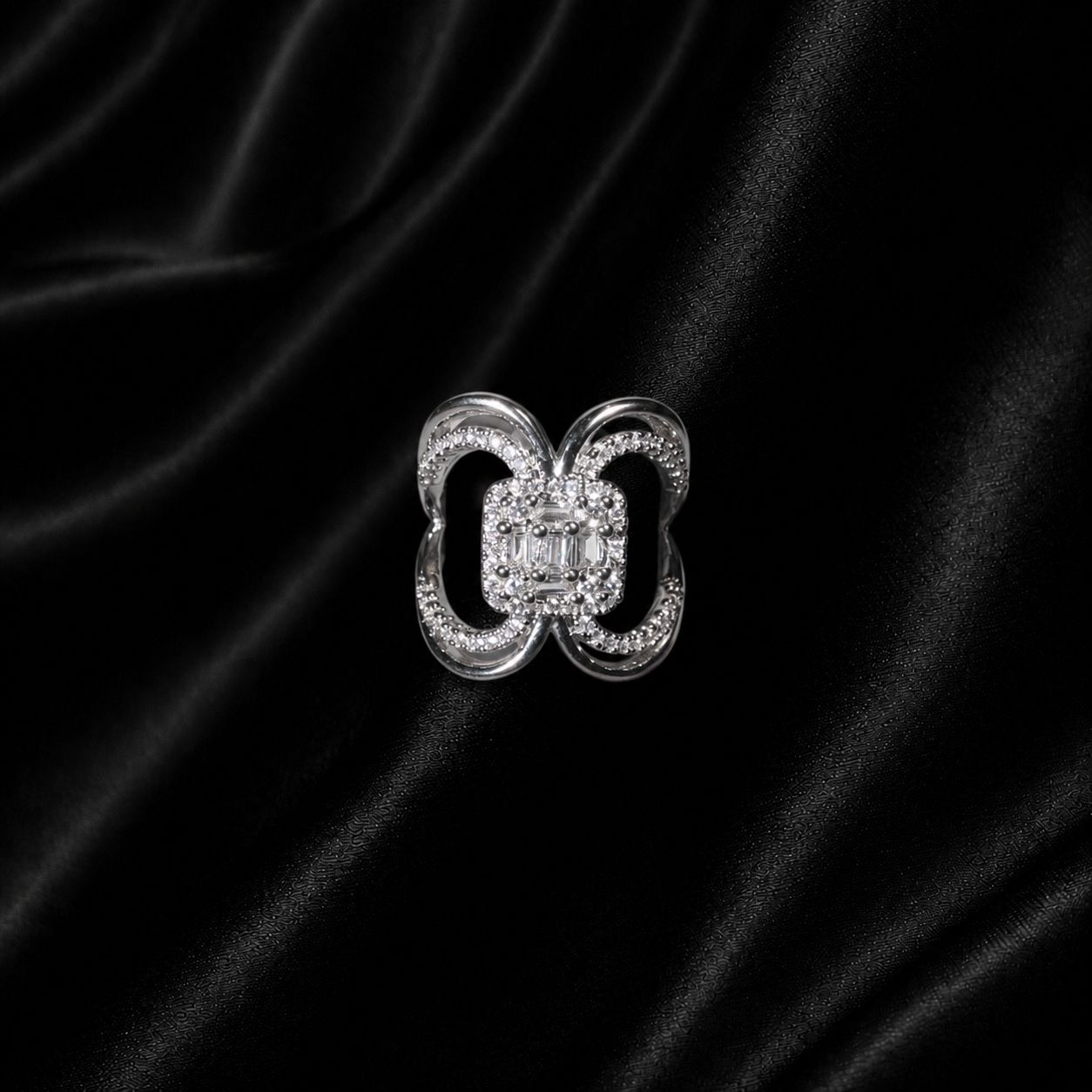 Butterfly Gemstone Ring (Silver)