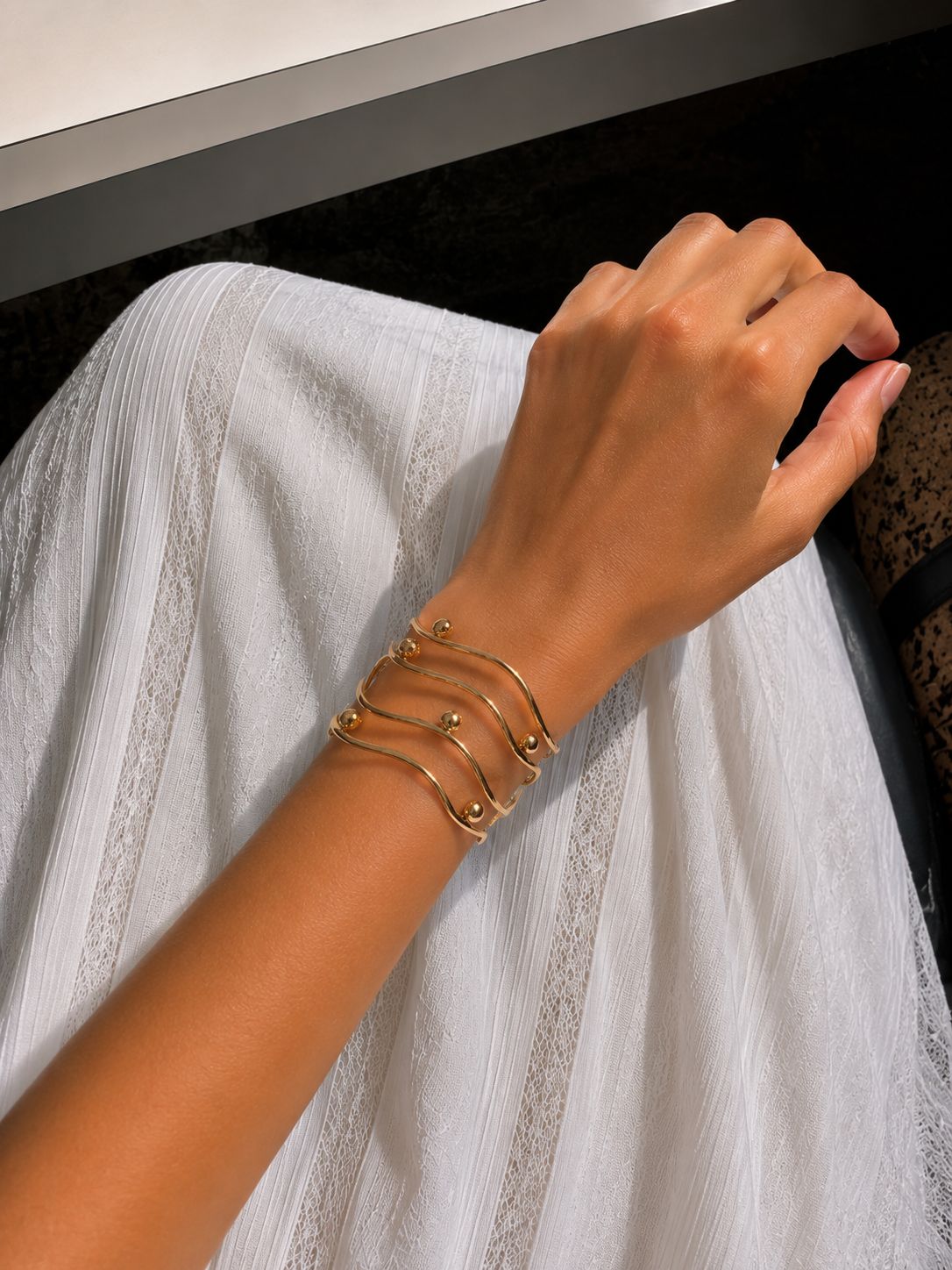 Wave Cuff Chunky Bracelet