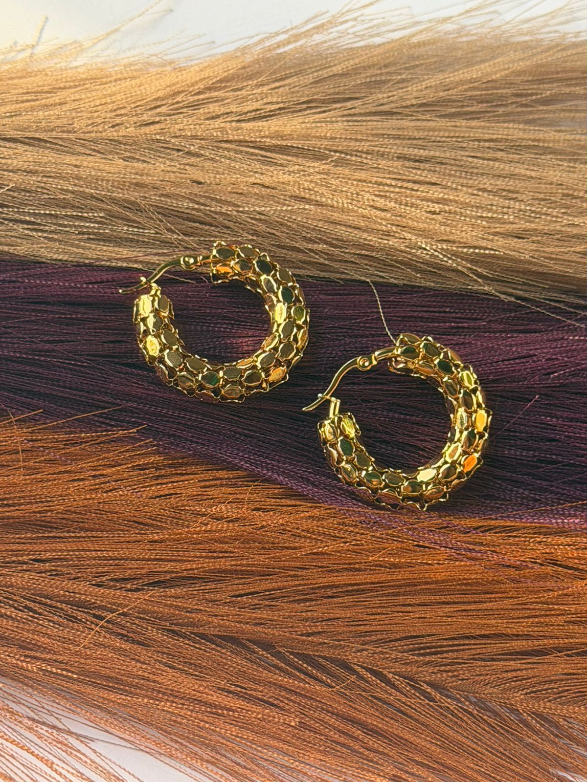 Honeycomb Hoop Earrings