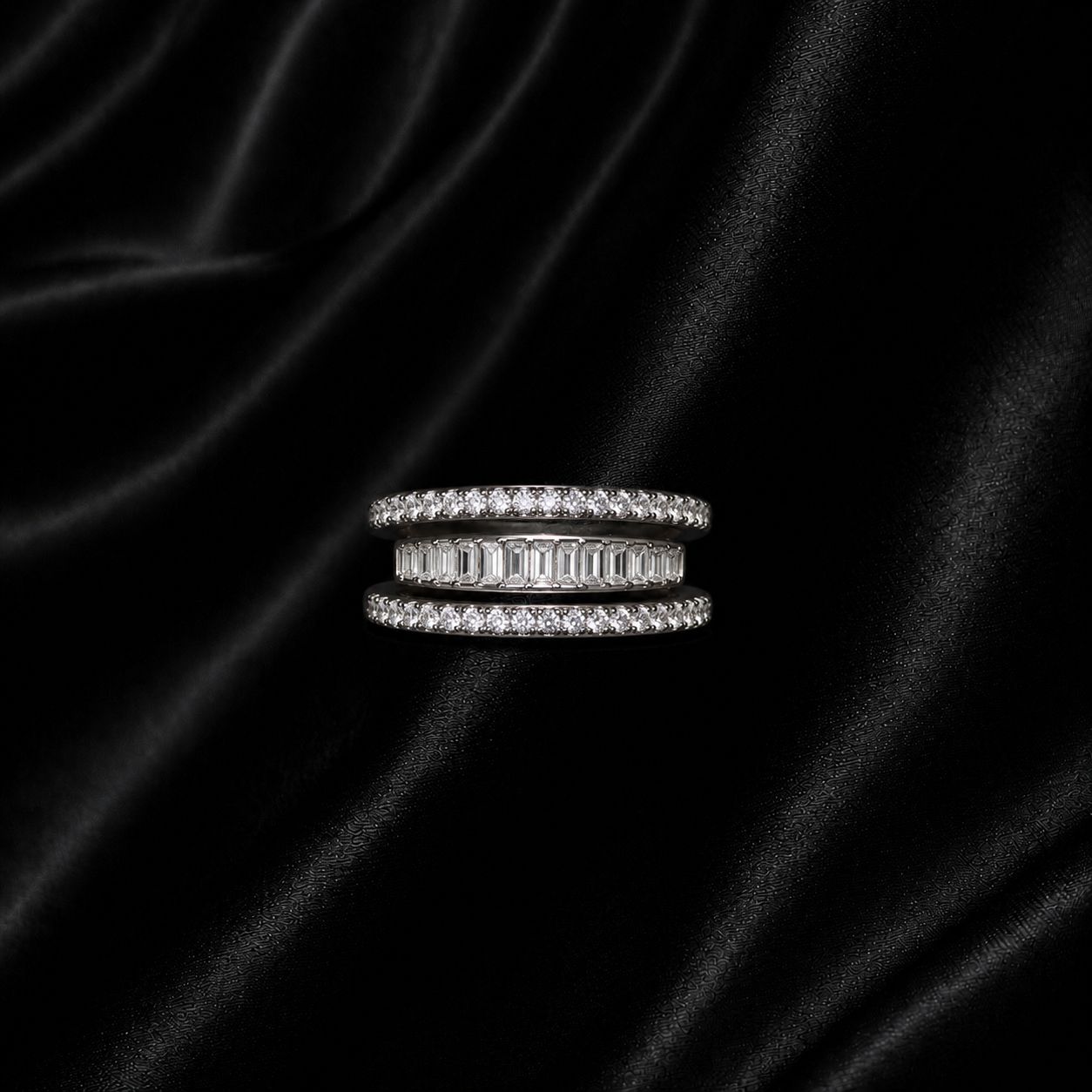 Baguette Band Ring (Silver)