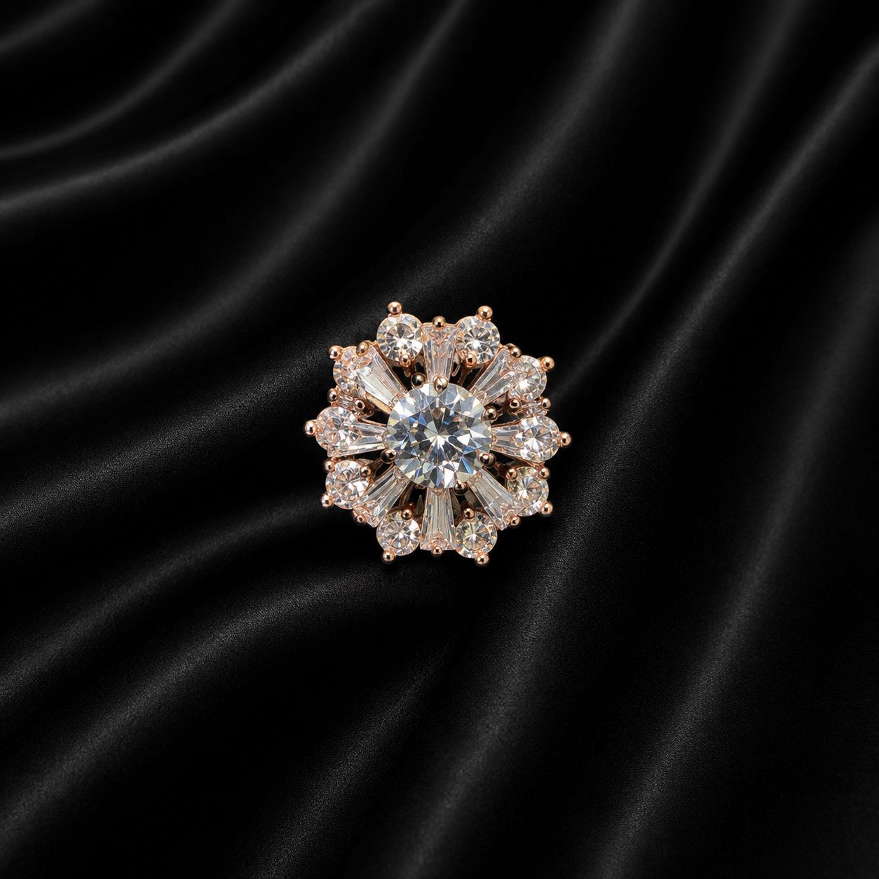 Sunburst Gemstone Ring (Rose Gold)