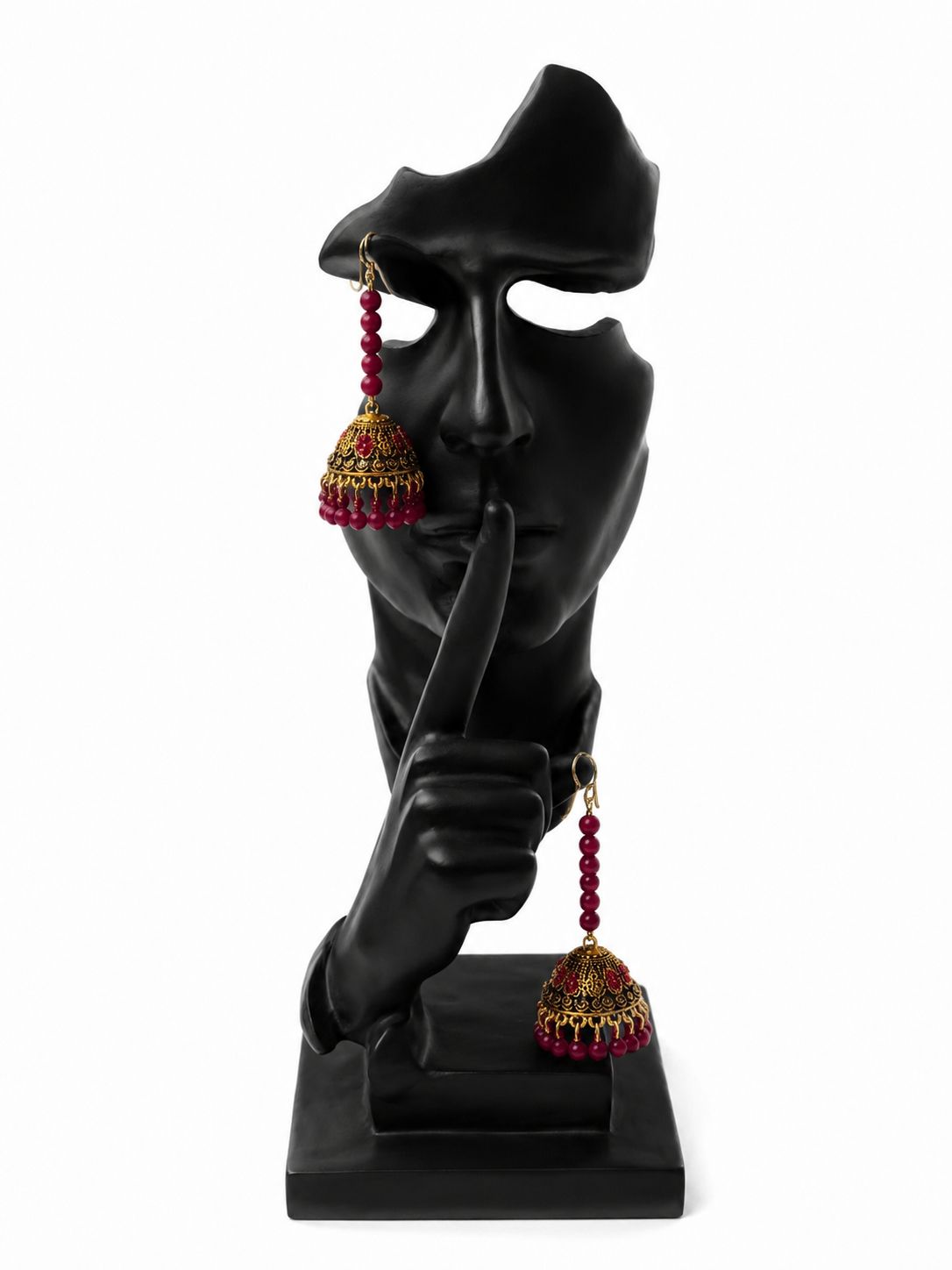Ruby Beaded Jhumka