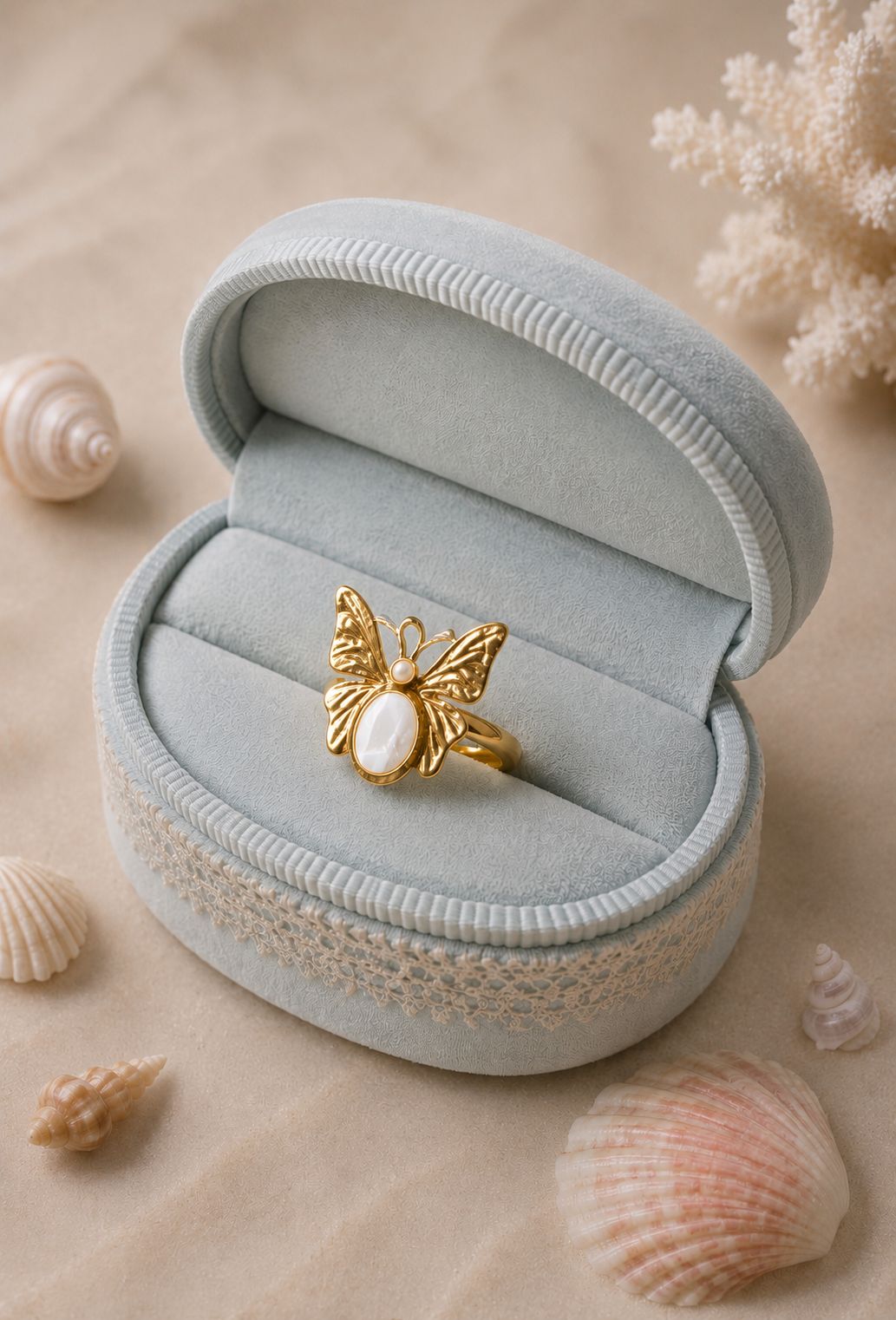 Butterfly Pearl Ring