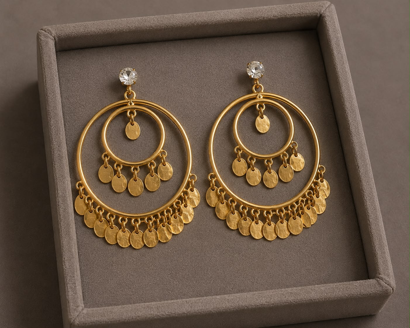 Golden Coin Jhumka