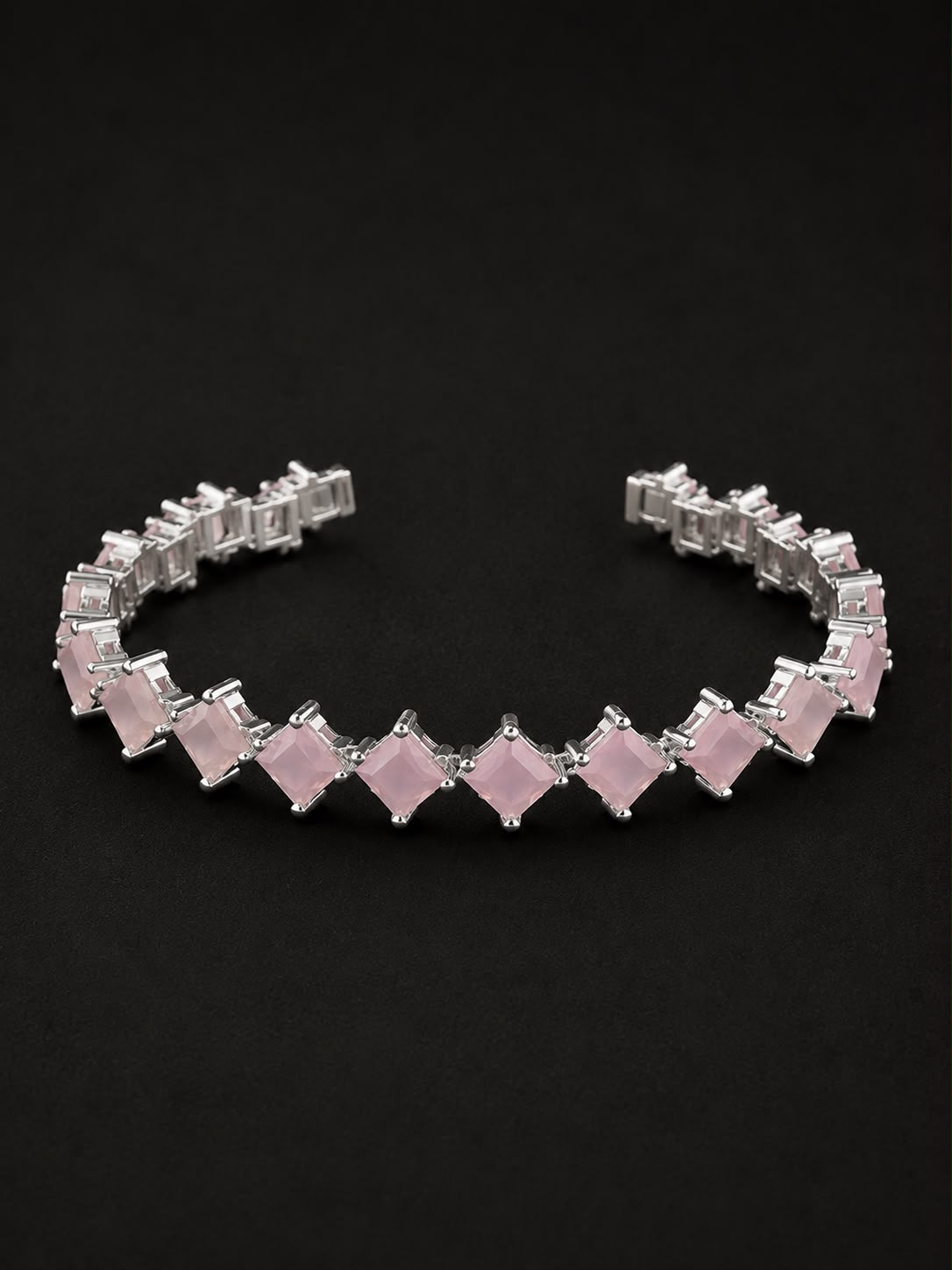 Pink Crystal Diamond Shape Bracelet