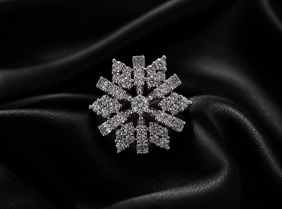 Snowflake Crystal Ring