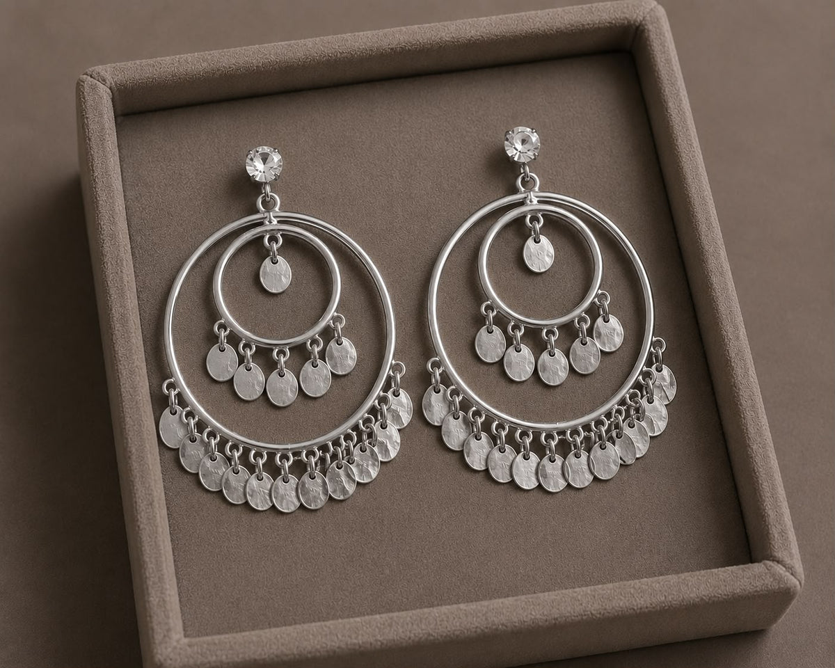 Silver Coin Jhumka