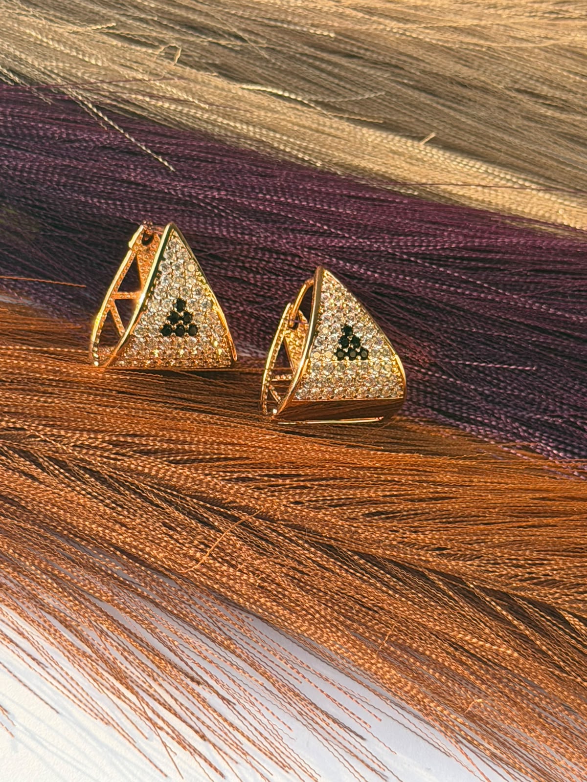Midnight Pyramid Earring