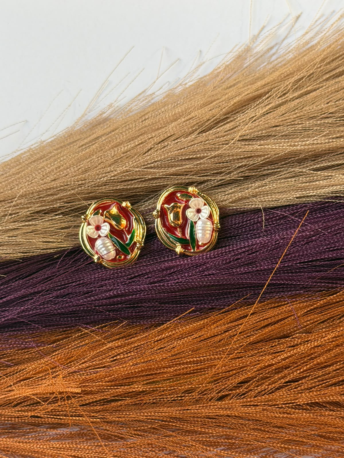 White clover Hoop Earring